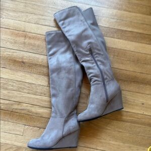 Chinese Laundry Tan Over the Knee Boots Suede
